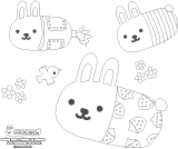 ぬり絵【イチゴ・ロボ・ニジ】